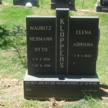 KLOPPERS Mauritz Hermann Otto 1930-1996 &amp; Elena Adriana 1933-