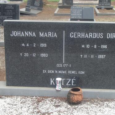 KOTZE Gerhardus Dirk 1916-1997 &amp; Johanna Maria 1919-1983