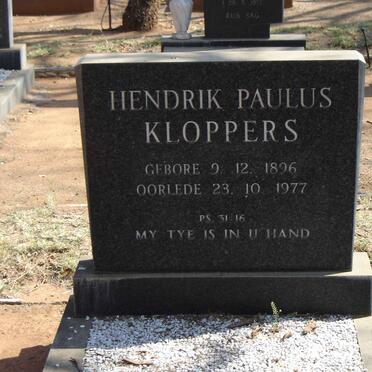 KLOPPERS Hendrik Paulus 1896-1977