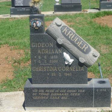 KRUGER Gideon Adriaan 1938-2000 &amp; Christina Cornelia 1940-