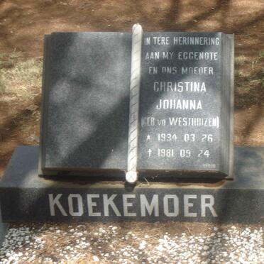 KOEKEMOER Christina Johanna nee V.D. WESTHUIZEN 1934-1981