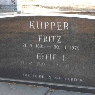 KUPPER Fritz 1895-1979 & Effie L. 1910-1986