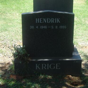 KRIGE Hendrik 1946-1995