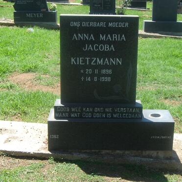 KIETZMANN Anna Maria Jacoba 1896-1998