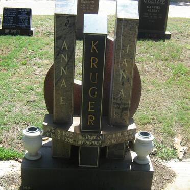 KRUGER Jan A. 1925-1992 &amp; Anna E. 1932-1986