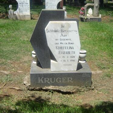 KRUGER Stoffelina Elizabeth 1920-1990