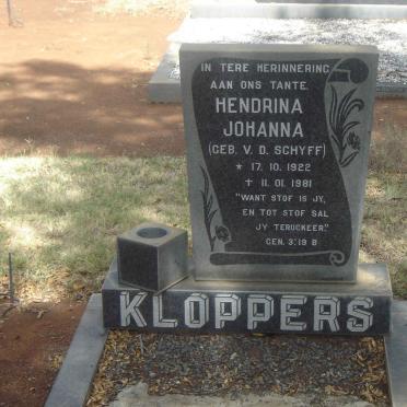 KLOPPERS Hendrina Johanna.