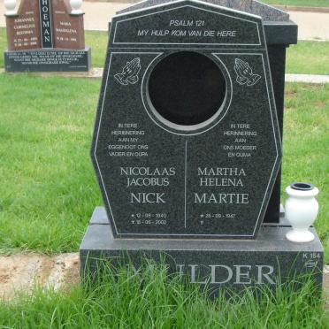 MULDER Nicolaas Jacobus 1940-2002 &amp; Martha Helena 1947-