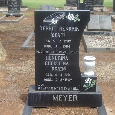 MEYER Gerrit Hendrik 1906-1984 &amp; Hendrina Christina 1916-1989