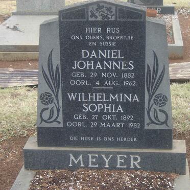 MEYER Daniel Johannes 1882-1962 &amp; Wilhelmina Sophia 1892-1982