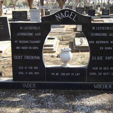 NAGEL Gert Frederik 1915-1978 & Elsie Sophia 1919-1990