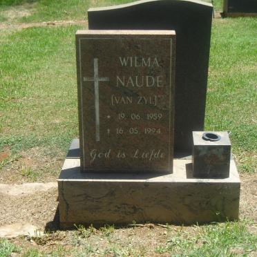 NAUDE Wilma nee VAN ZYL 1959-1994