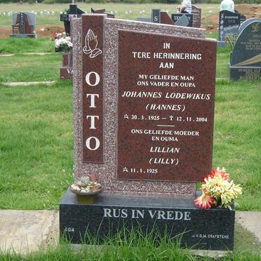OTTO Johannes Lodewikus 1925-2004 &amp; Lillian 1925-