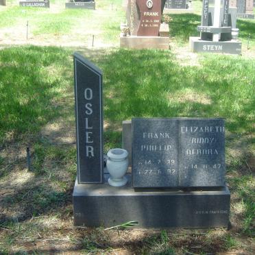 OSLER Frank Phillip 1939-1992 &amp; Elizabeth Debora 1947-