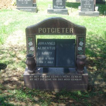 POTGIETER Johannes Albertus Korff 1920-1992