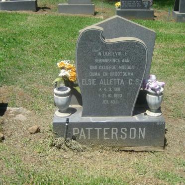 PATTERSON Elsie Alletta C.S. 1918-1990