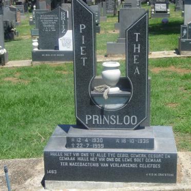 PRINSLOO Piet 1930-1999 &amp; Thea 1935-