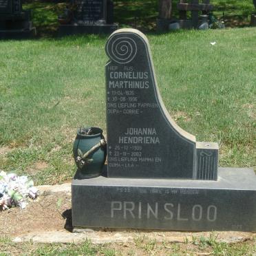 PRINSLOO Cornelius Marthinus 1935-1996 &amp; Johanna Hendriena 1939-2002