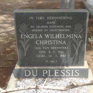 PLESSIS Engela Wilhelmina Christina, du nee VAN DEVENTER 1913-1983
