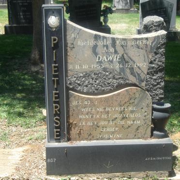 PIETERSE Dawie 1953-1992