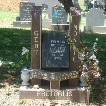 PRETORIUS Gert 1920-1993 &amp; Nonnie 1931-2007