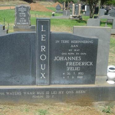 ROUX Johannes Frederick, le 1923-1988
