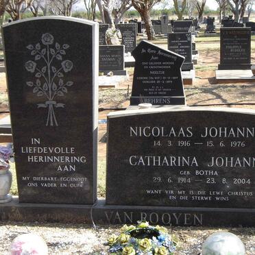 ROOYEN Nicolaas Johannes, van 1916-1976 & Catharina Johanna BOTHA 1914-2004