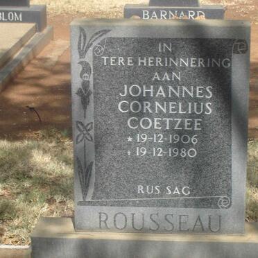 ROUSSEAU Johannes Cornelius Coetzee 1906-1980