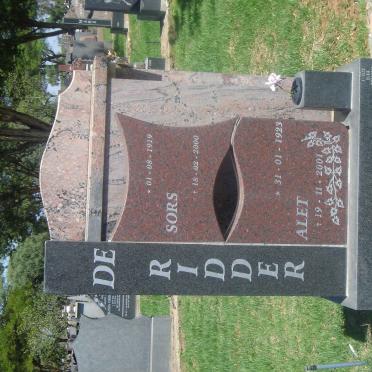 RIDDER Sors, de 1919-2000 &amp; Alet 1923-2001
