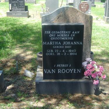 ROOYEN Martha Johanna, van nee SMIT 1940-1994