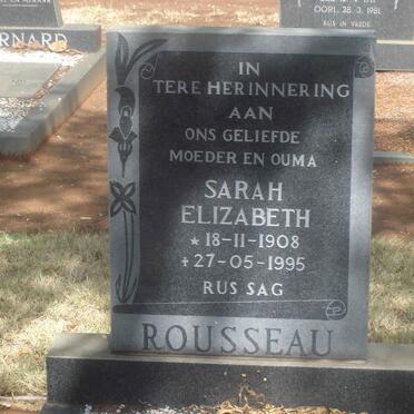 ROUSSEAU Sarah Elizabeth 1908-1995