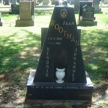 ROOTMAN Hendrik Johannes 1959-1987