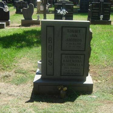 ROOS Tjaart Jan Jacobus 1910-1991 &amp; Hendrina Barendina Petronella MYBURGH 1914-2008