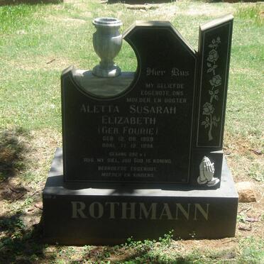 ROTHMAN Aletta Susarah Elizabeth nee FOURIE 1959-1994
