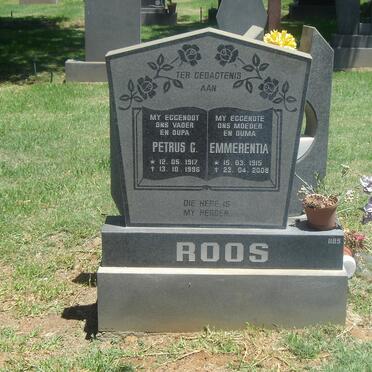 ROOS Petrus G. 1917-1996 &amp; Emmerentia 1915-2008