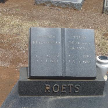 ROETS Petrus Nicolaas Johannes 1920-1986 &amp; Jacoba Petronella 1931-1984