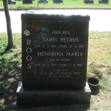 ROOS Sarel Petrus 1914-1985 &amp; Hendrina Maria DU PLESSIS 1915-2001