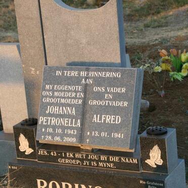 ROBINSON Alfred 1941-  & Johanna Petronella 1943-2009