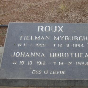 ROUX Tielman Myburgh 1909-1984 &amp; Johanna Dorothea 1912-1994