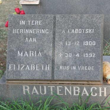 RAUTENBACH Maria Elizabeth nee LABOTSKI 1900-1992
