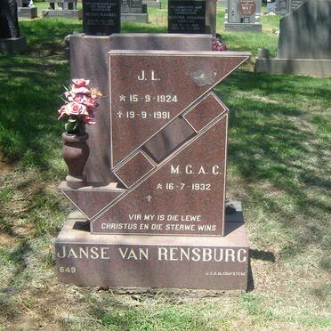 RENSBURG J.L., Janse van 1924-1991 &amp; M.G.A.C. 1932-