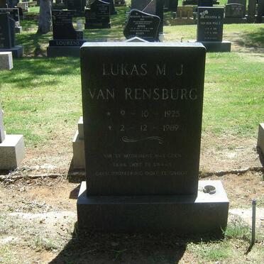 RENSBURG Lukas M.J., van 1925-1989