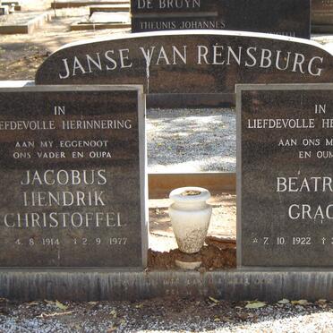 RENSBURG Jacobus Hendrik Christoffel, Janse van 1914-1977 & Beatrice Grace 1922-2002