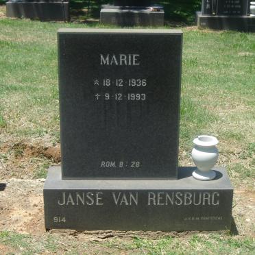 RENSBURG Marie , Janse van 1936-1993