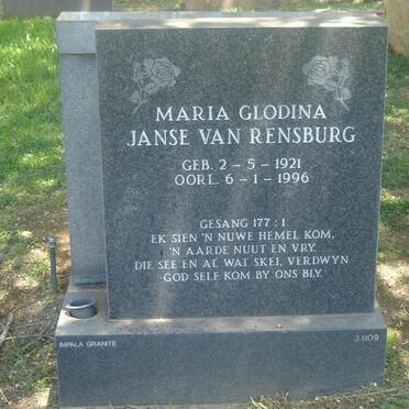 RENSBURG Maria Glodina, Janse van 1921-1996