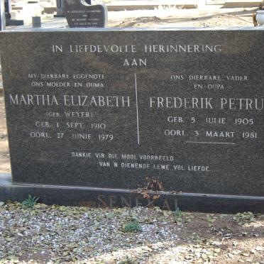 SENEKAL Martha Elizabeth