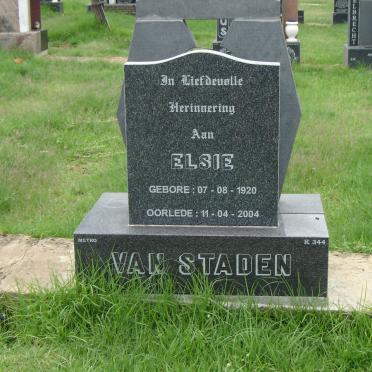 STADEN Elsie, van 1920-2004