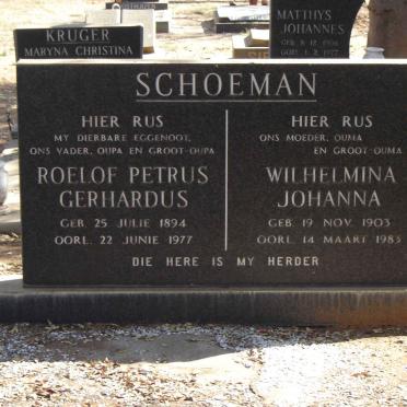 SCHOEMAN Roelof Petrus Gerhardus