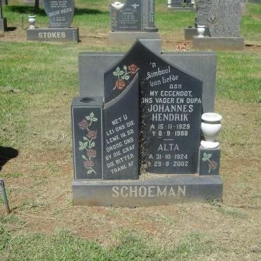 SCHOEMAN Johannes Hendrik 1929-1988 &amp; Alta 1924-2002