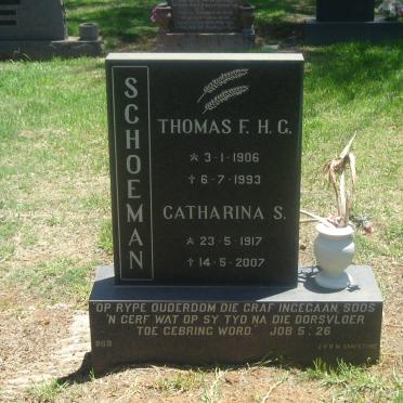 SCHOEMAN Thomas F.H.G. 1906-1993 &amp; Catharina S. 1917-2007